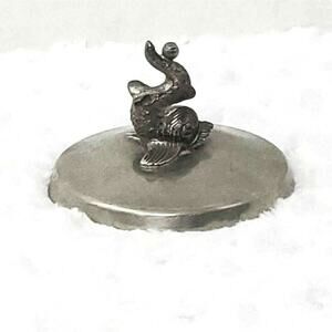 Vintage Pewter by Rice 638 Dolphin Fish Serpent Pedestal Piece Crafts Parts